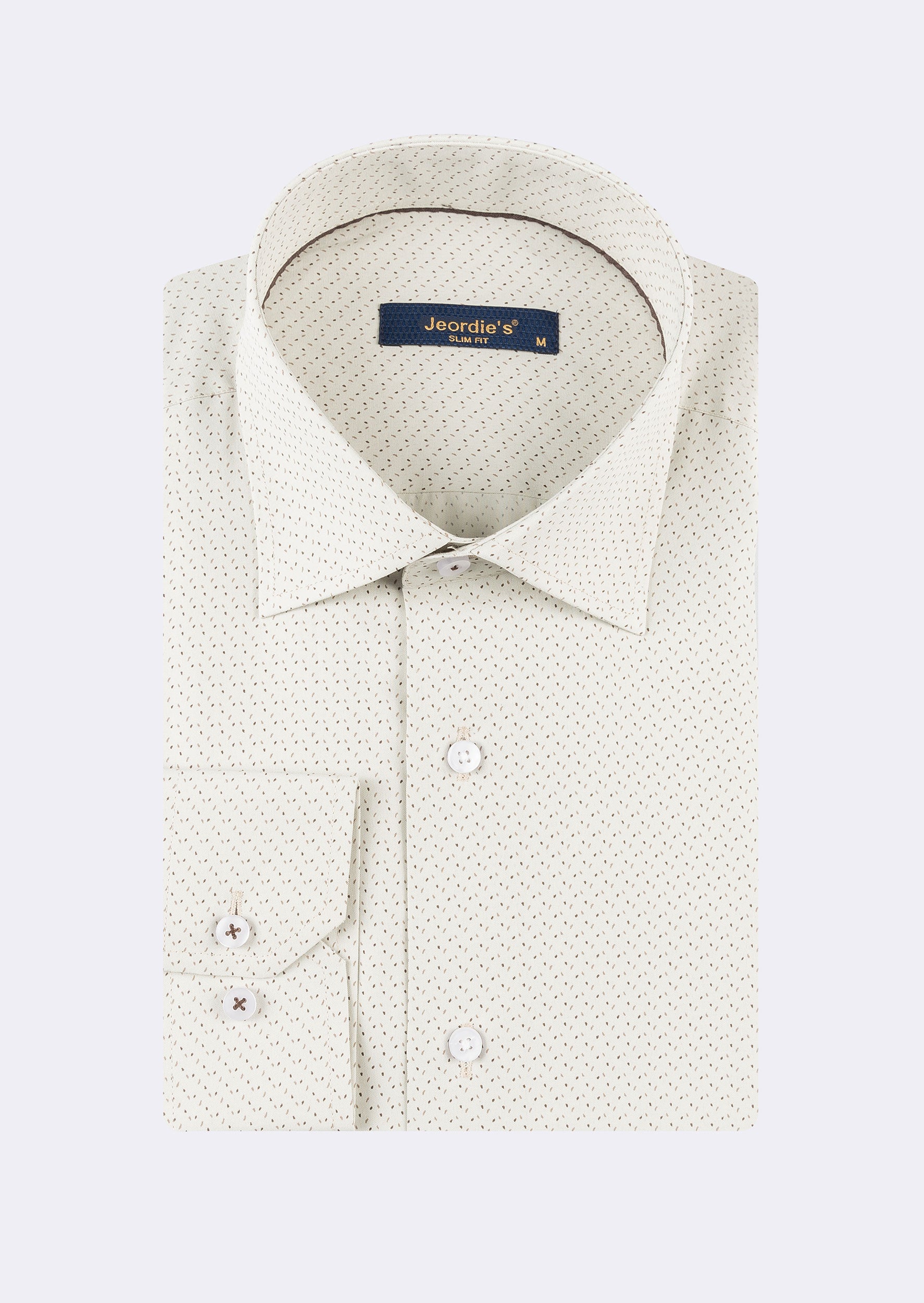 Beige - Brown Long Sleeve Shirt