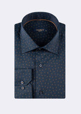 Navy - Brown Long Sleeve Shirt