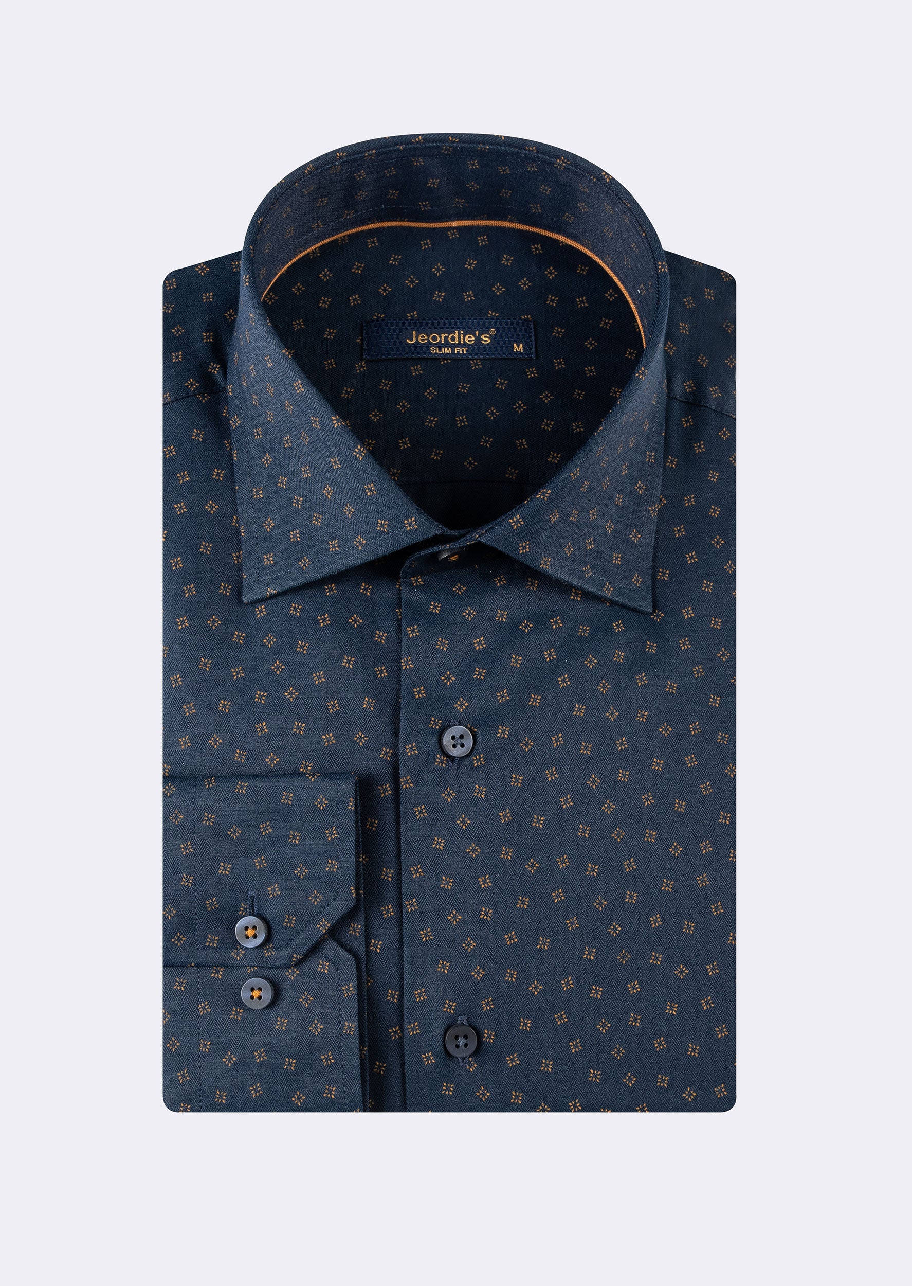 Navy - Brown Long Sleeve Shirt