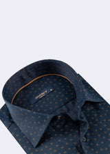 Navy - Brown Long Sleeve Shirt