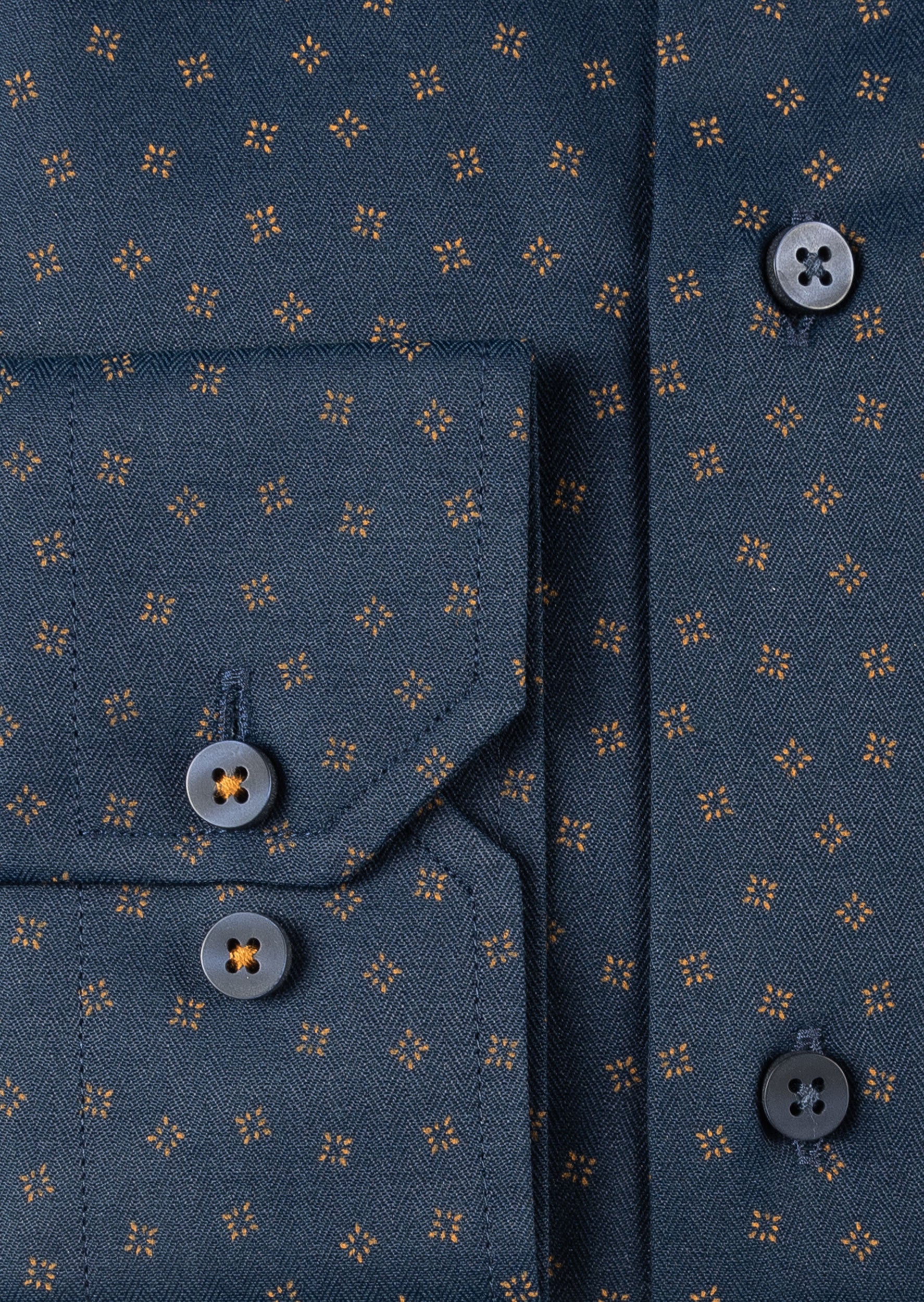 Navy - Brown Long Sleeve Shirt