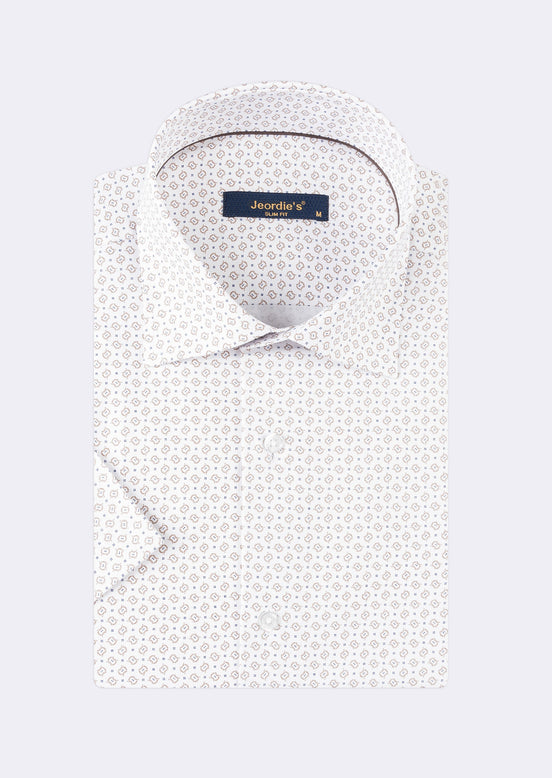 White - Beige Short Sleeve Shirt