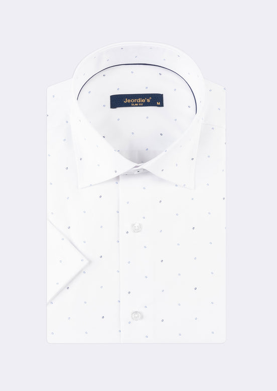White - Navy Short Sleeve Shirt