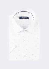 White - Purple Short Sleeve Shirt