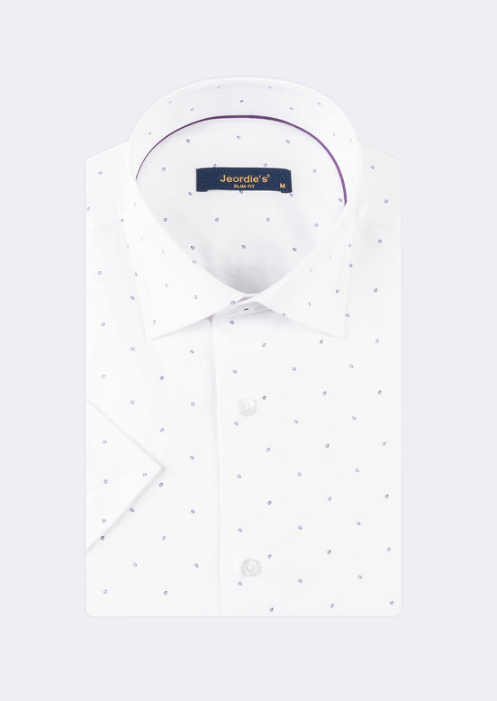 White - Purple Short Sleeve Shirt