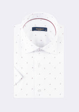White - Burgundy Short Sleeve Shirt