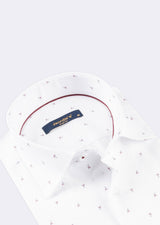 White - Burgundy Short Sleeve Shirt