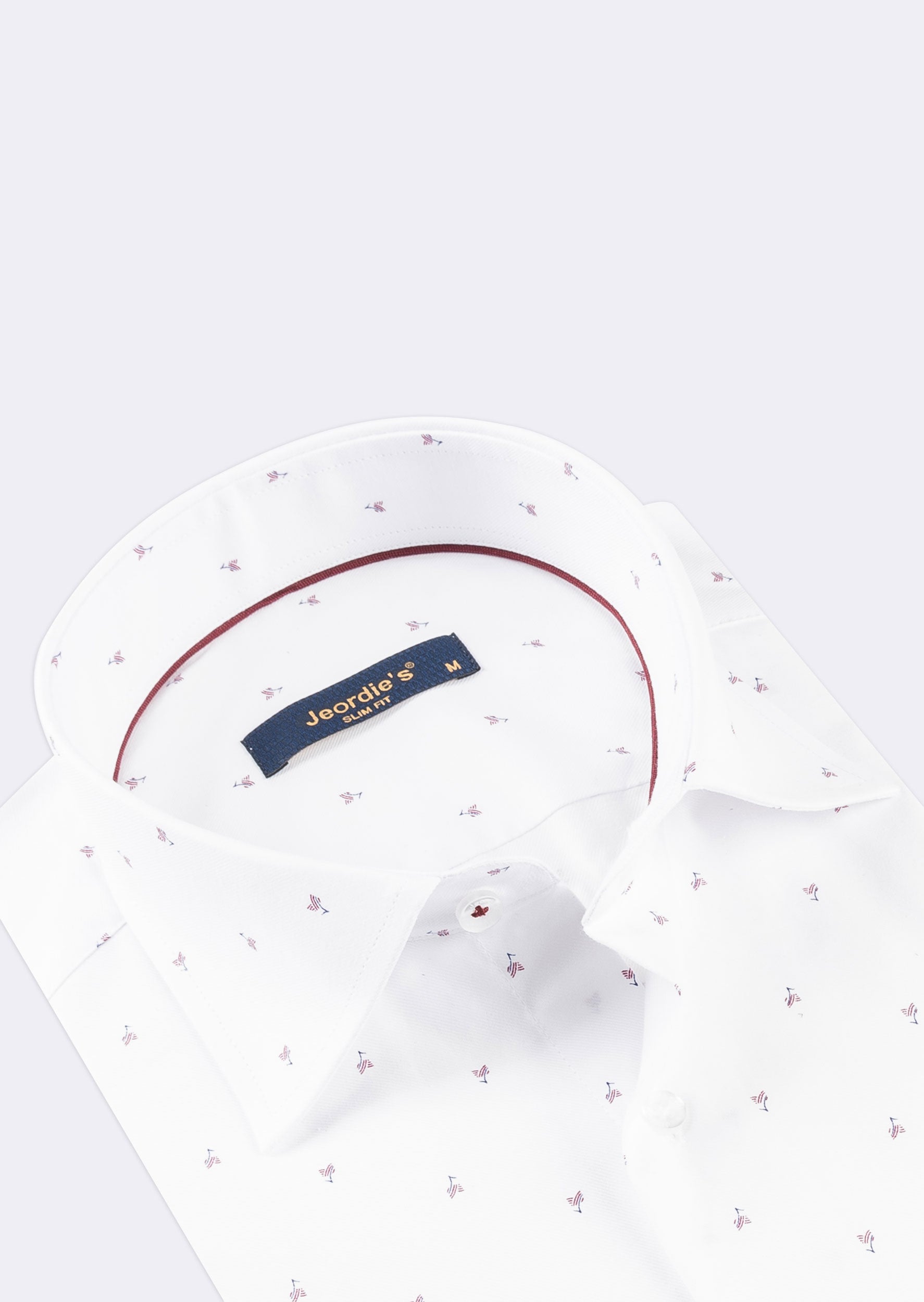 White - Burgundy Short Sleeve Shirt