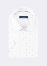 White - Brown Short Sleeve Shirt