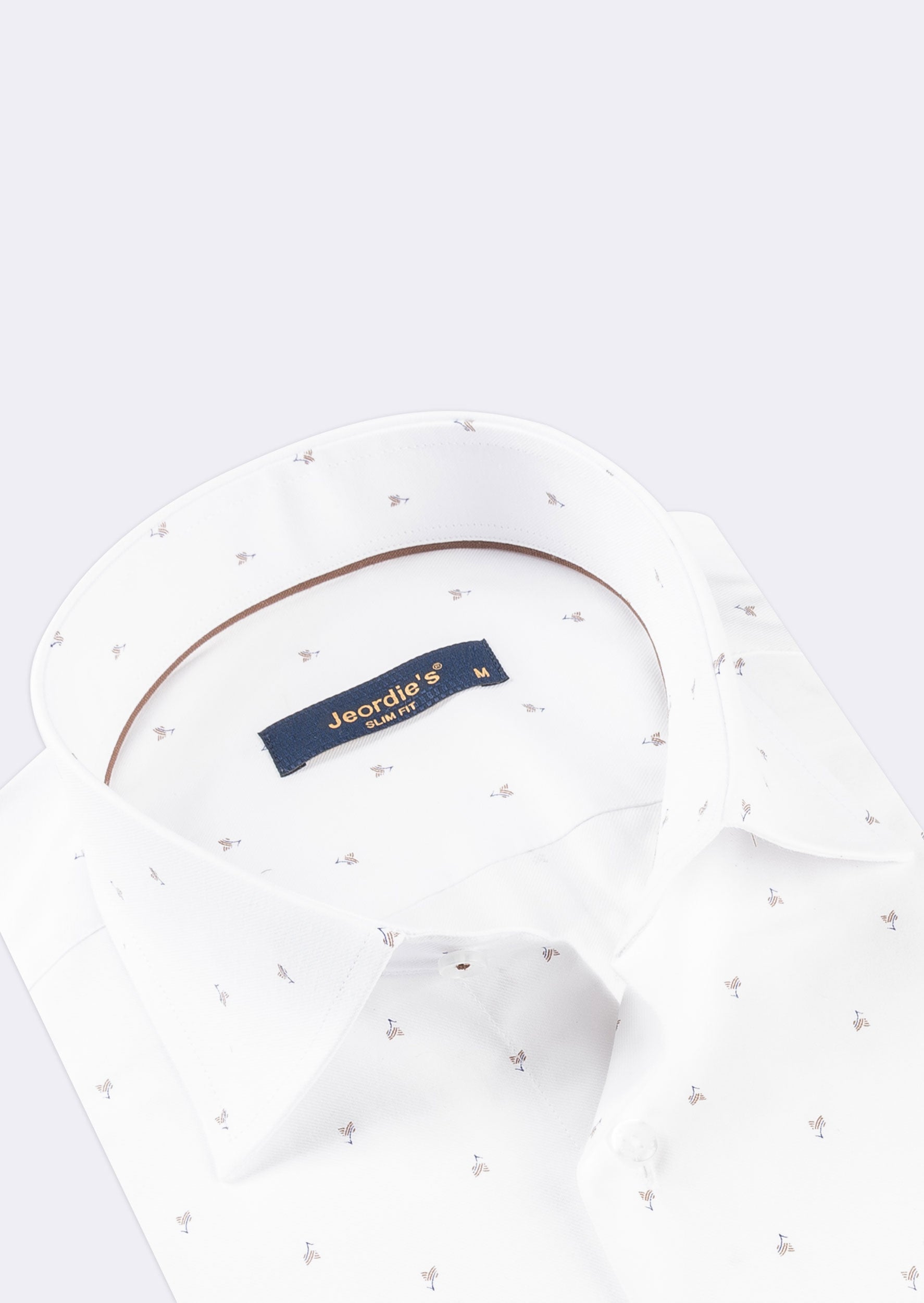 White - Brown Short Sleeve Shirt