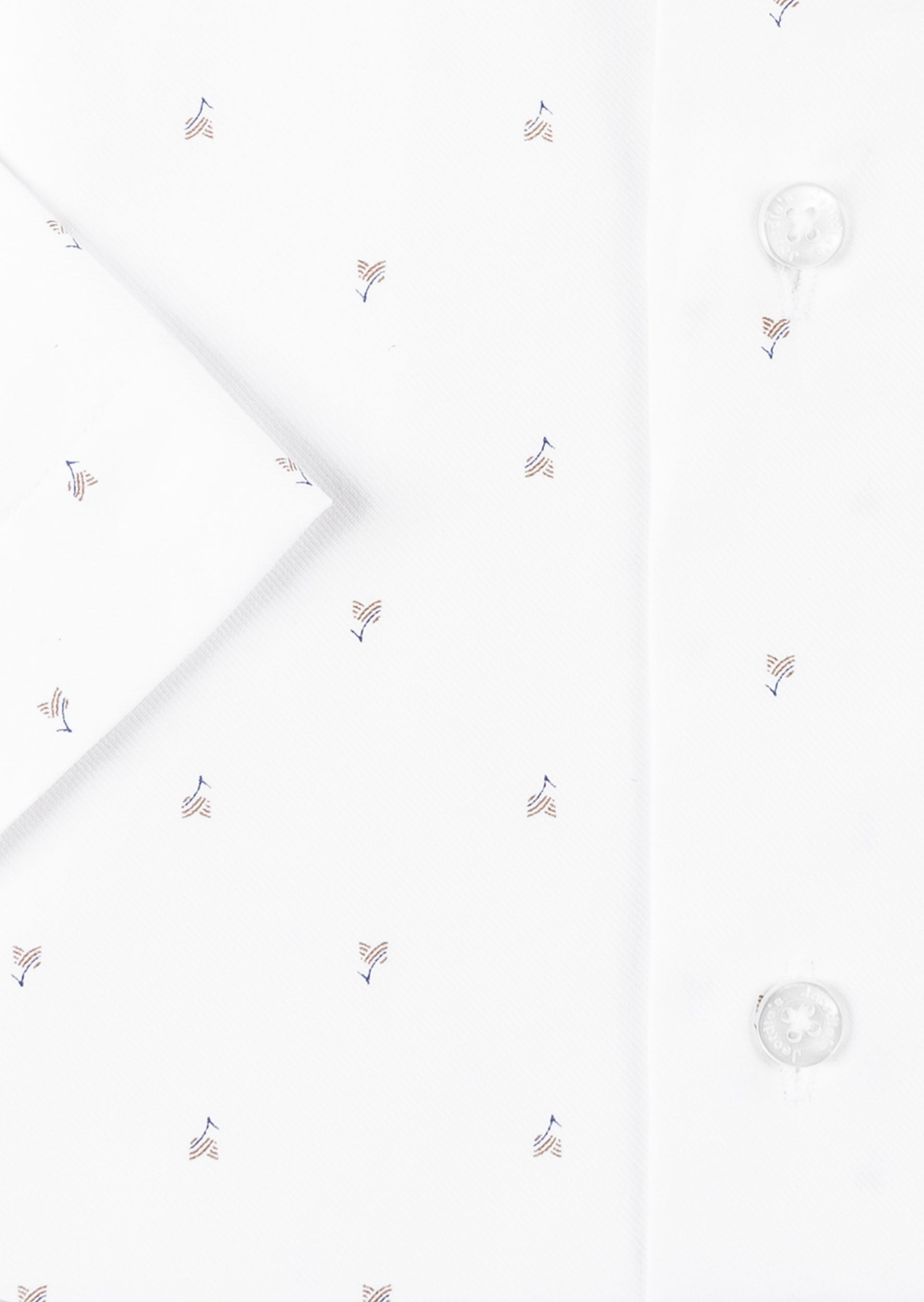 White - Brown Short Sleeve Shirt