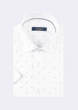 White - Navy Short Sleeve Shirt