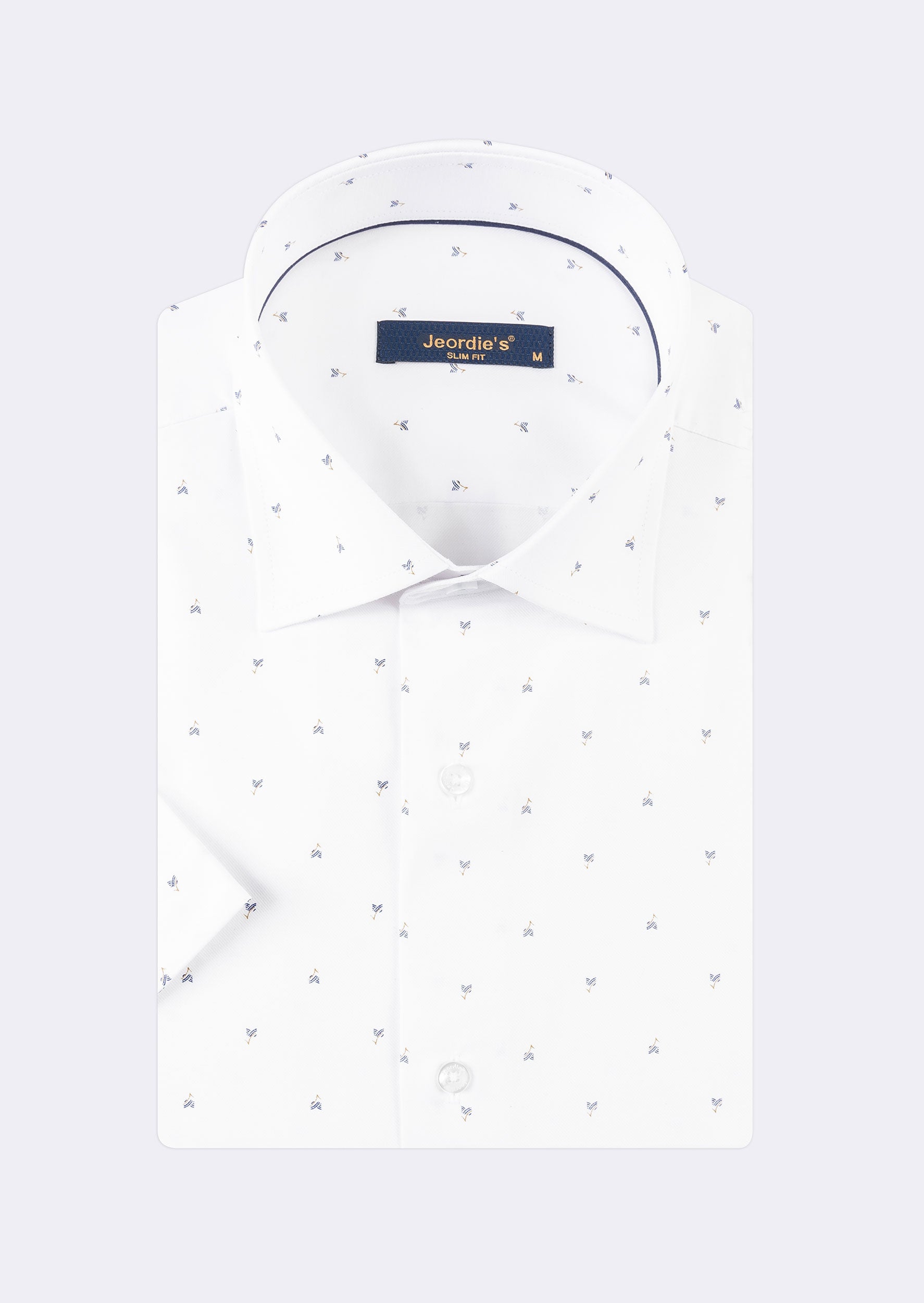 White - Navy Short Sleeve Shirt