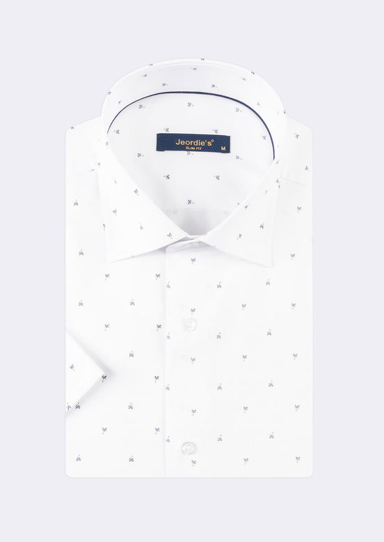 White - Navy Short Sleeve Shirt