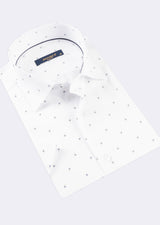 White - Navy Short Sleeve Shirt
