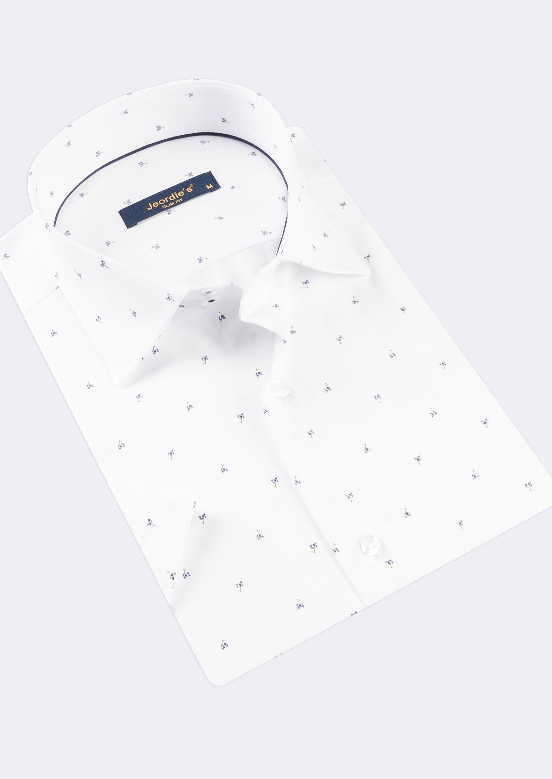 White - Navy Short Sleeve Shirt