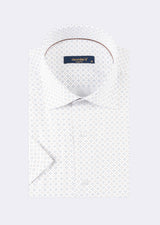 White - Brown Short Sleeve Shirt