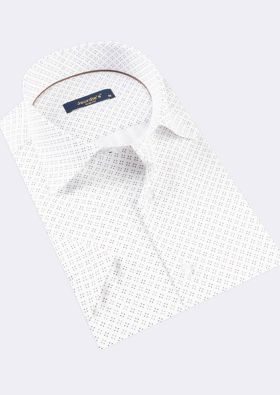 White - Brown Short Sleeve Shirt
