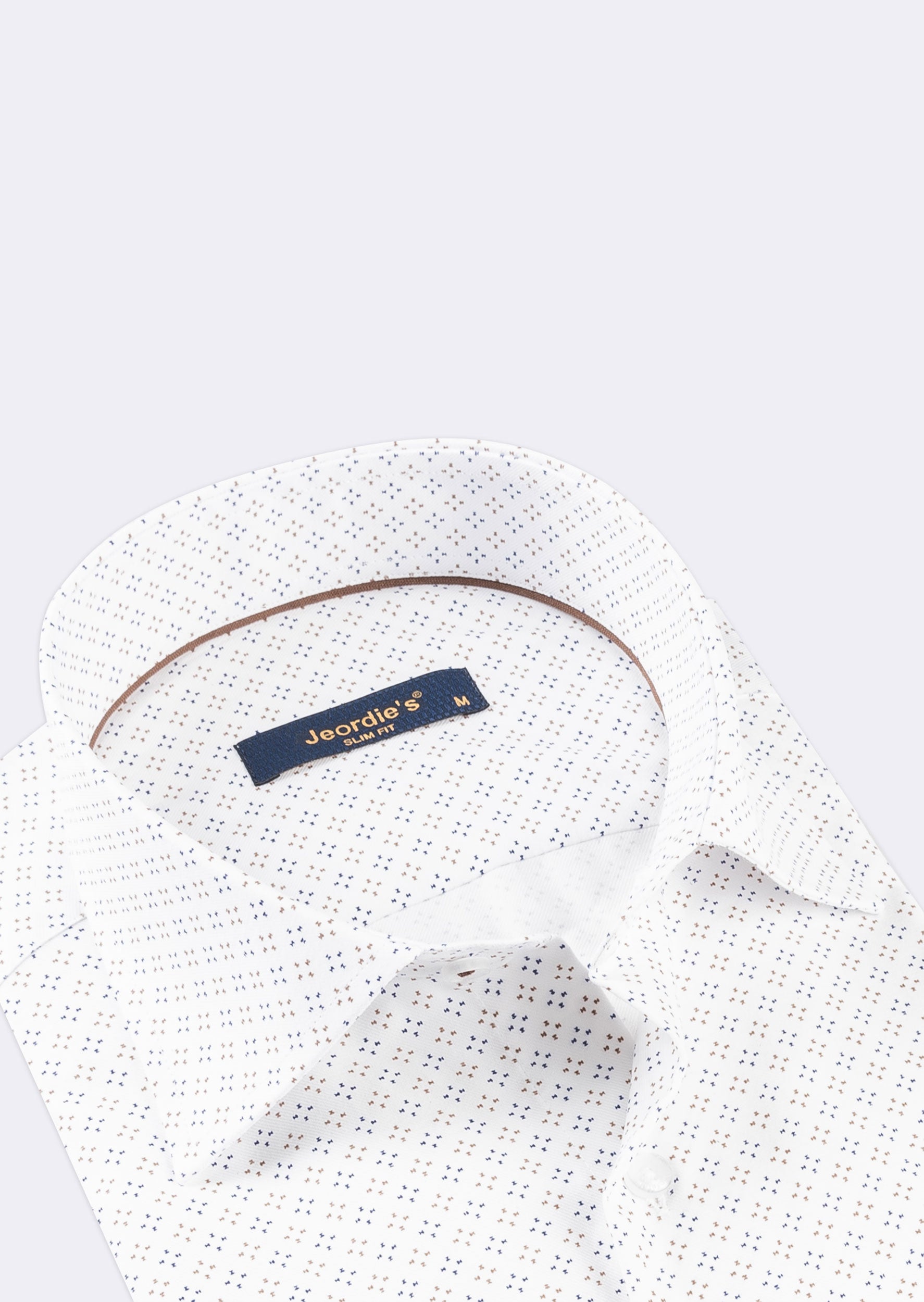 White - Brown Short Sleeve Shirt