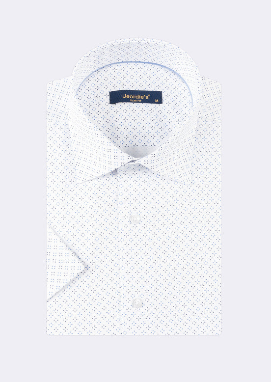 White - Blue Short Sleeve Shirt