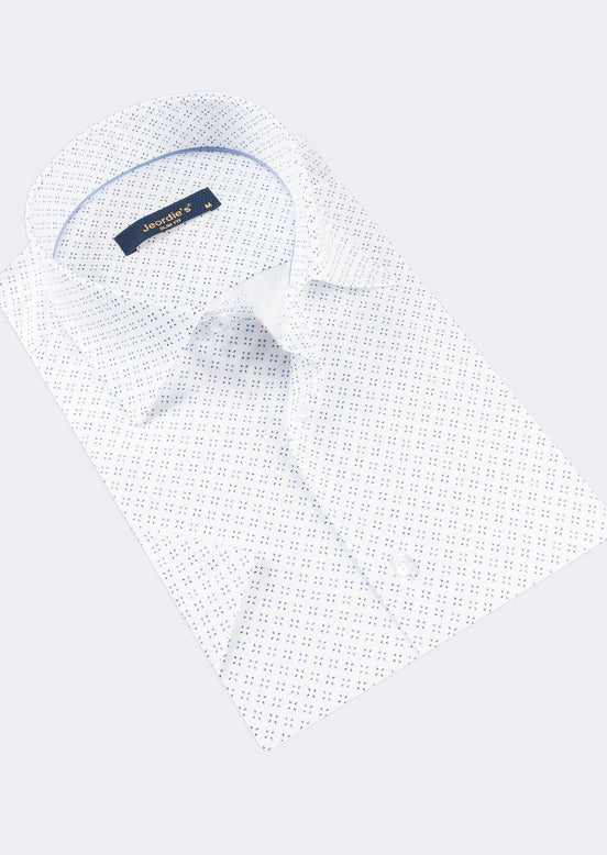 White - Blue Short Sleeve Shirt