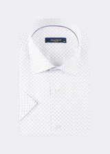 White - Purple Short Sleeve Shirt