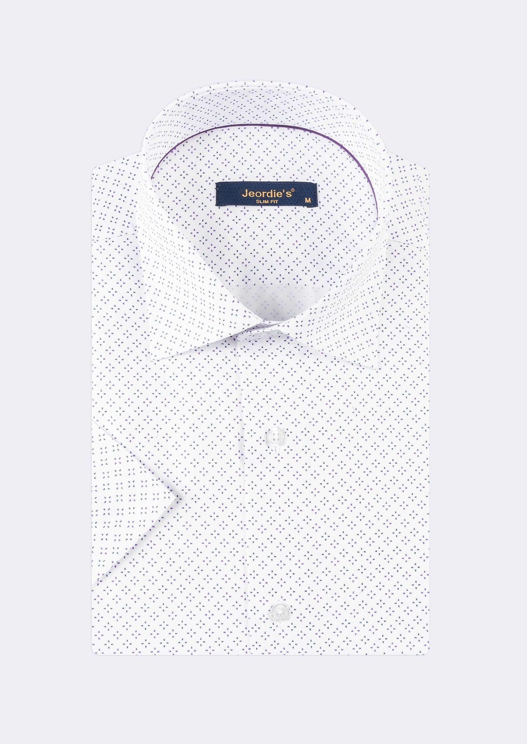 White - Purple Short Sleeve Shirt