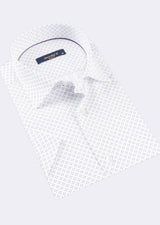 White - Purple Short Sleeve Shirt