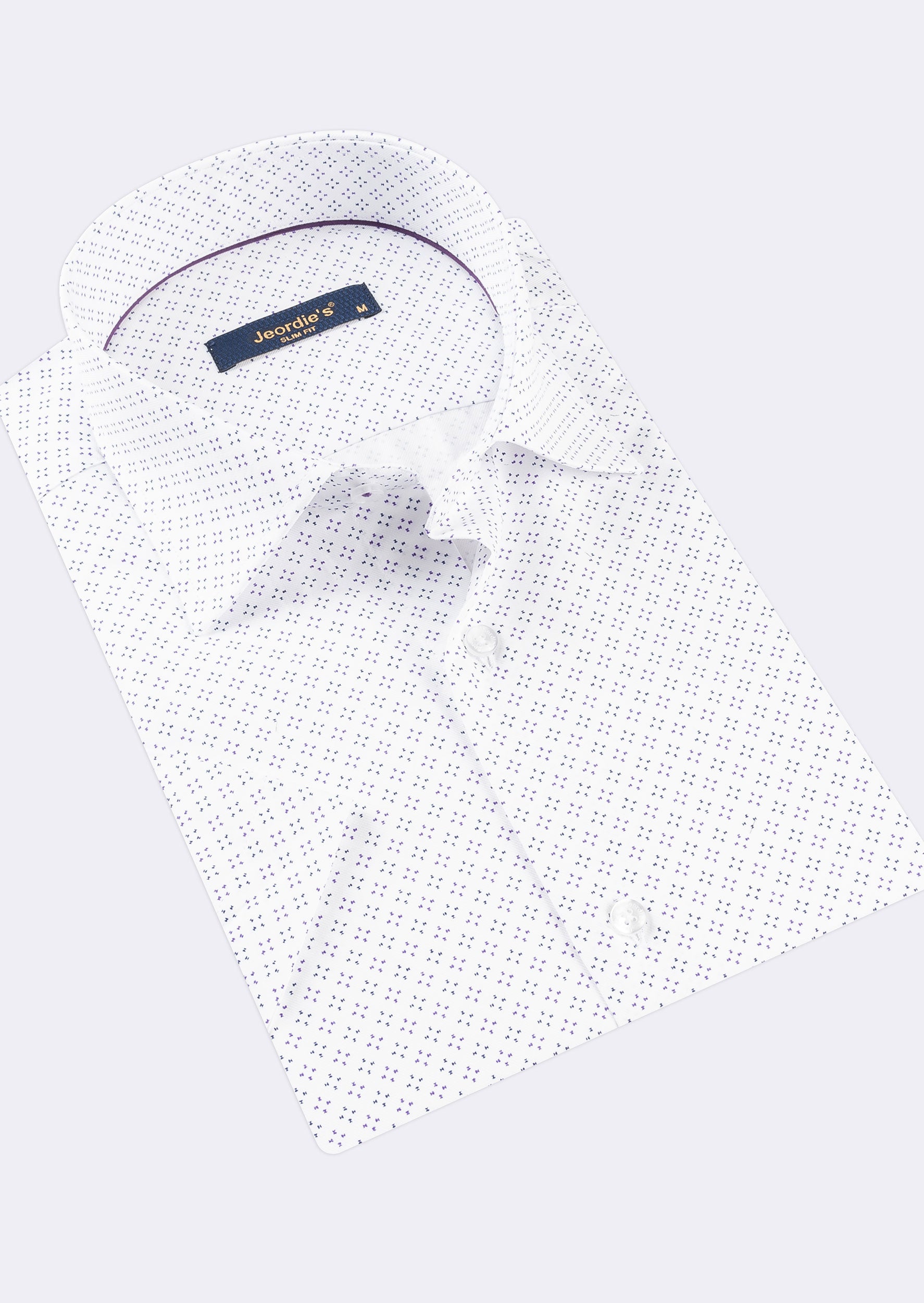 White - Purple Short Sleeve Shirt