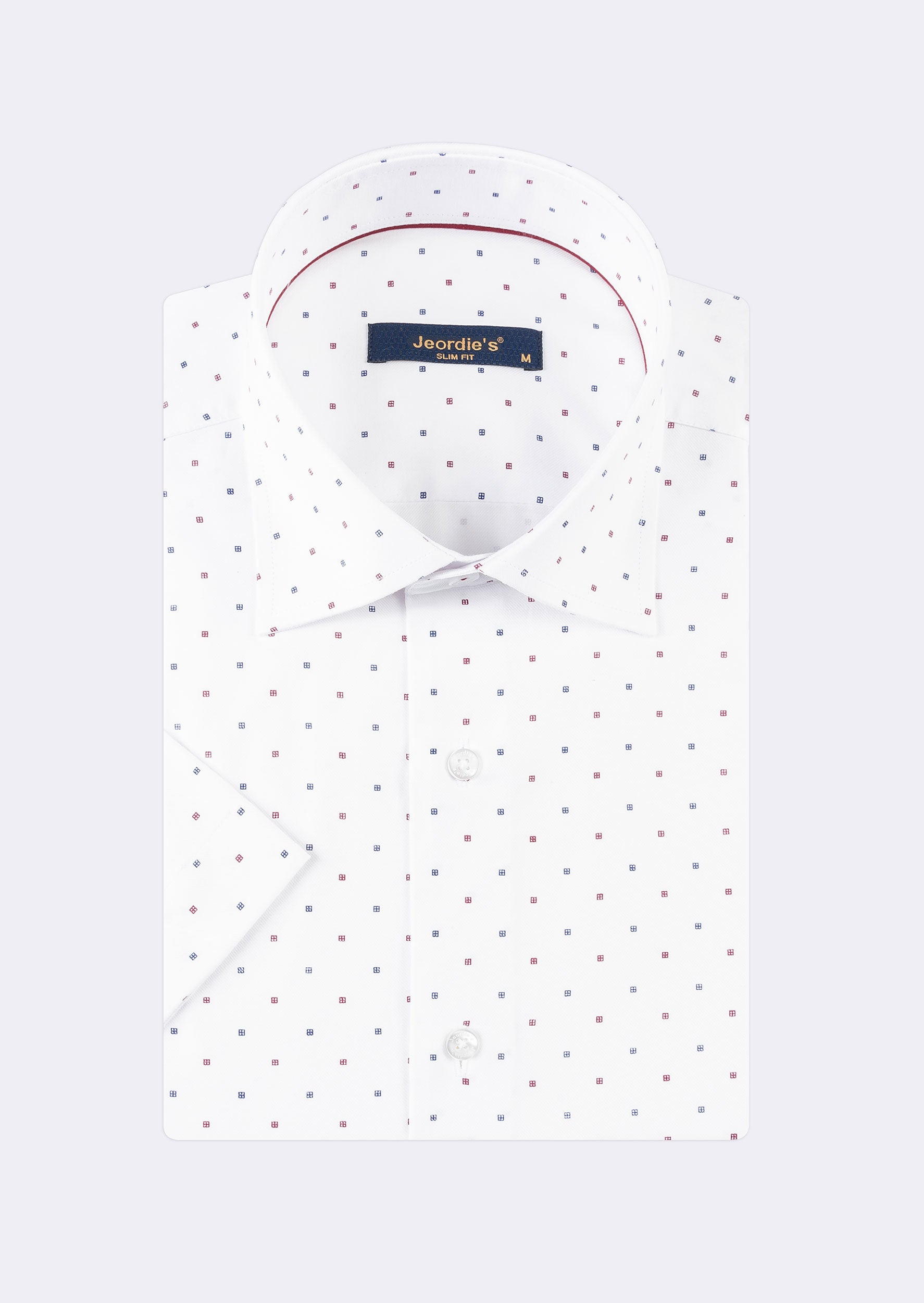 White - Burgundy Short Sleeve Shirt