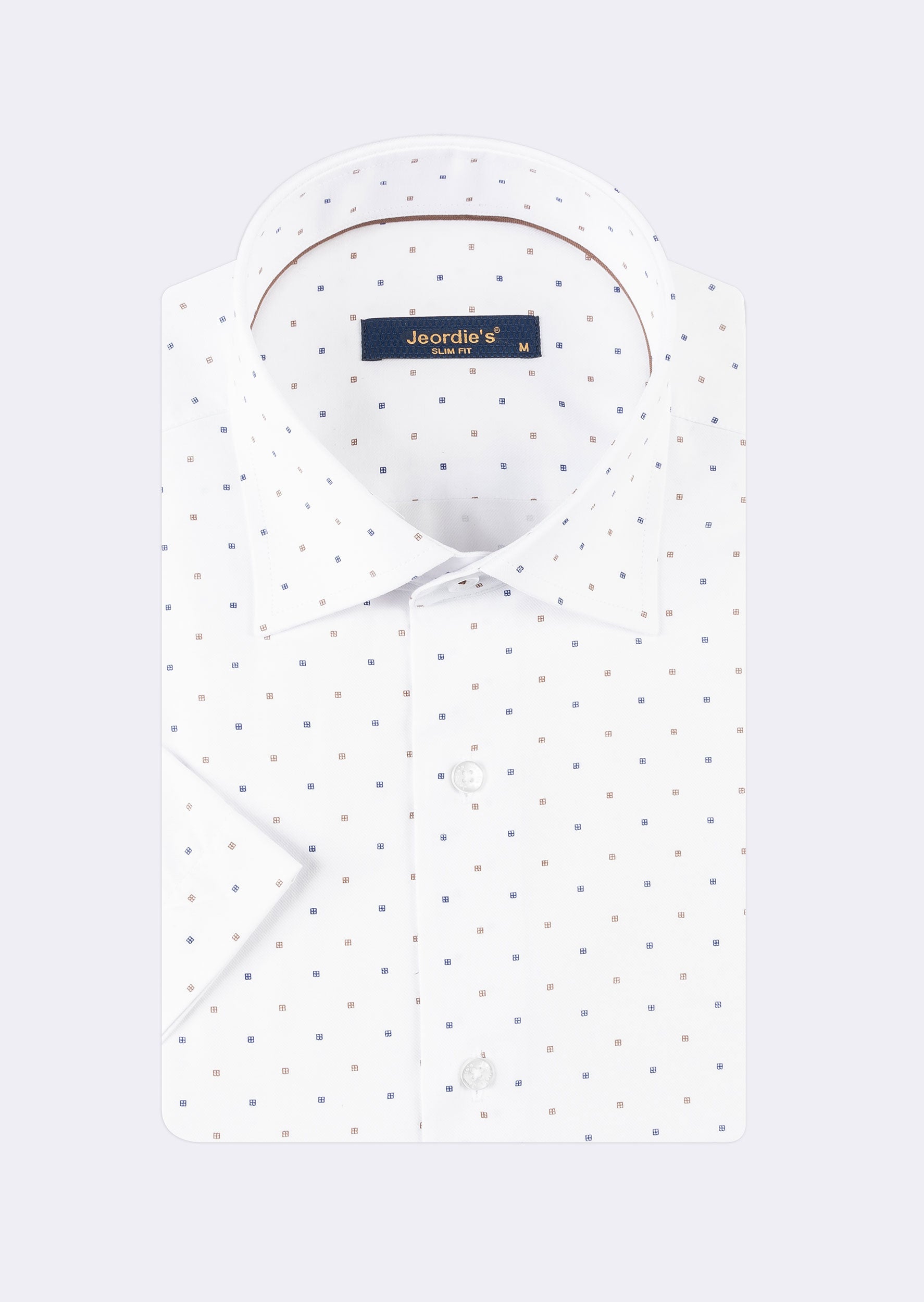White - Brown Short Sleeve Shirt