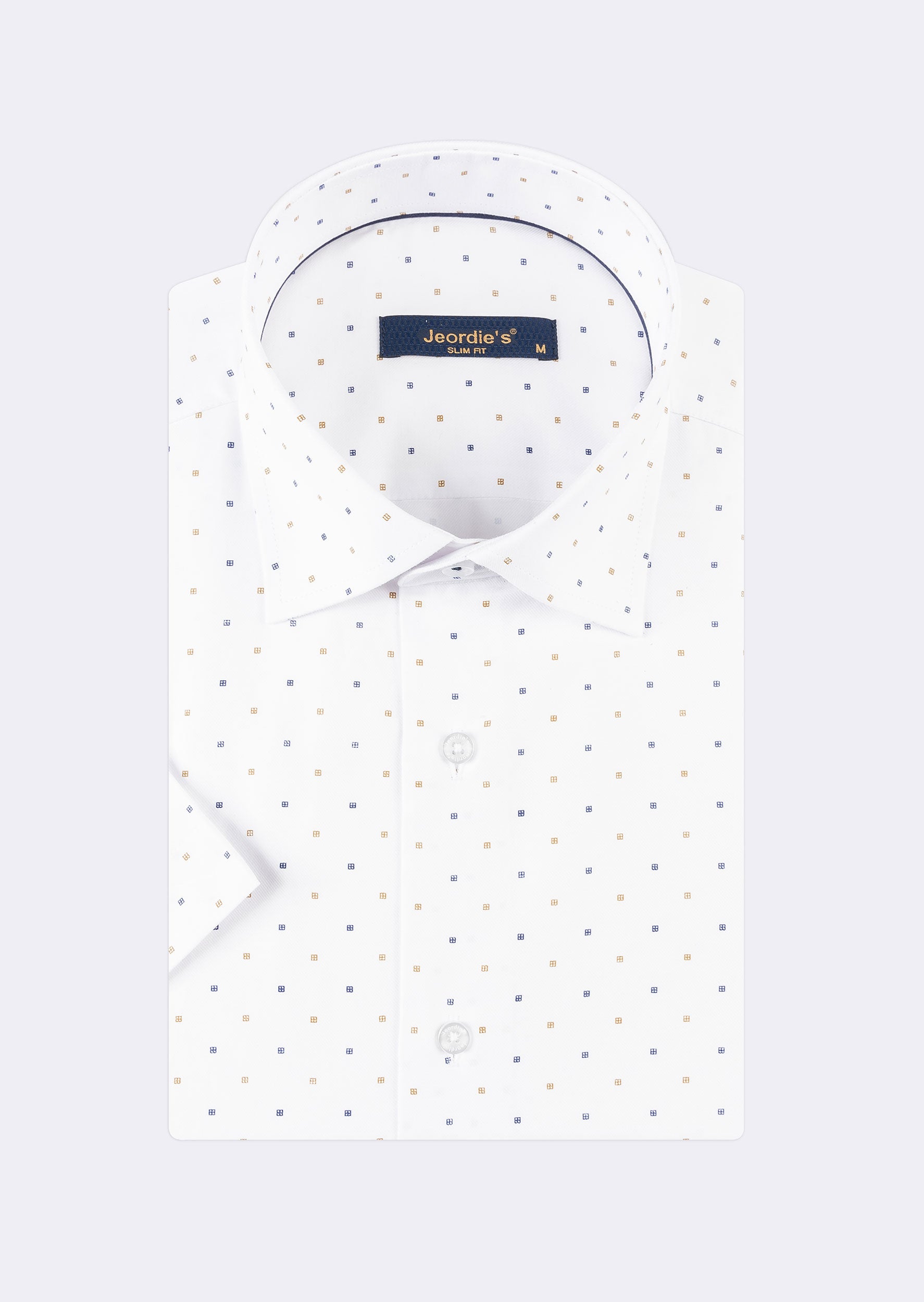 White - Navy Short Sleeve Shirt