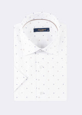 White - Brown Short Sleeve Shirt