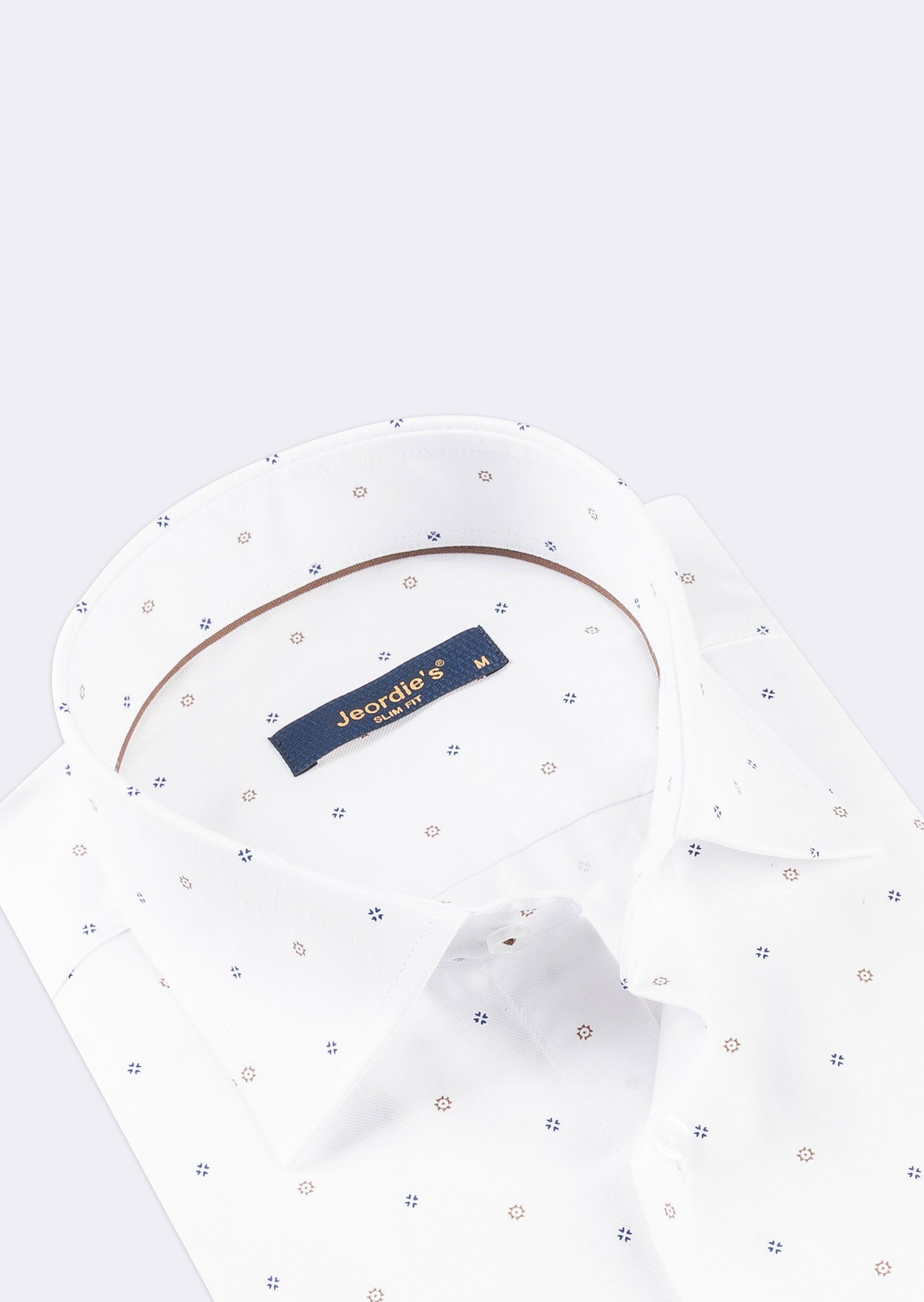 White - Brown Short Sleeve Shirt