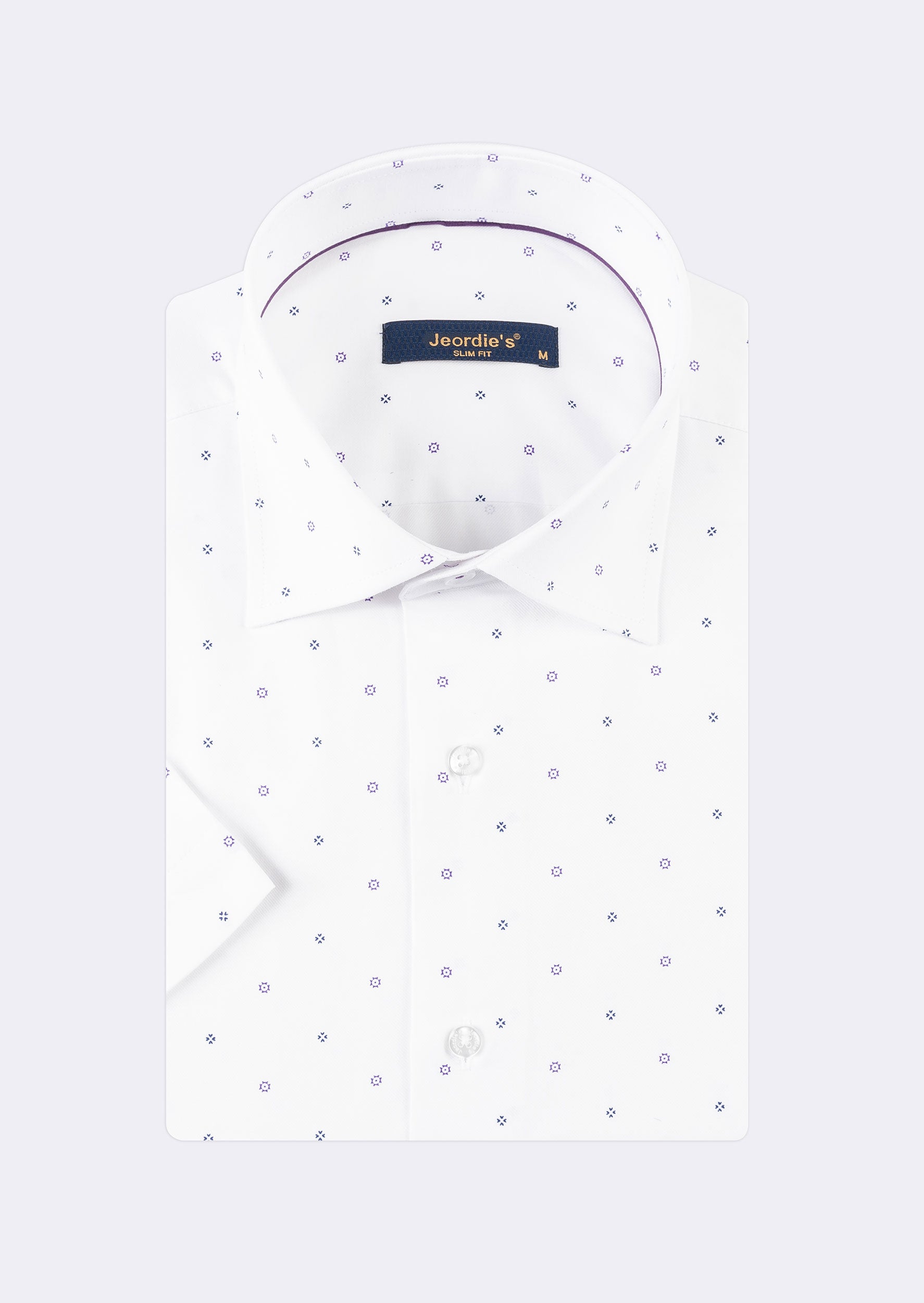 White - Purple Short Sleeve Shirt