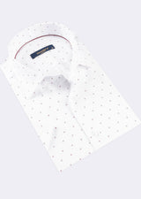 White - Burgundy Short Sleeve Shirt