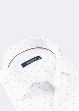 White - Burgundy Short Sleeve Shirt