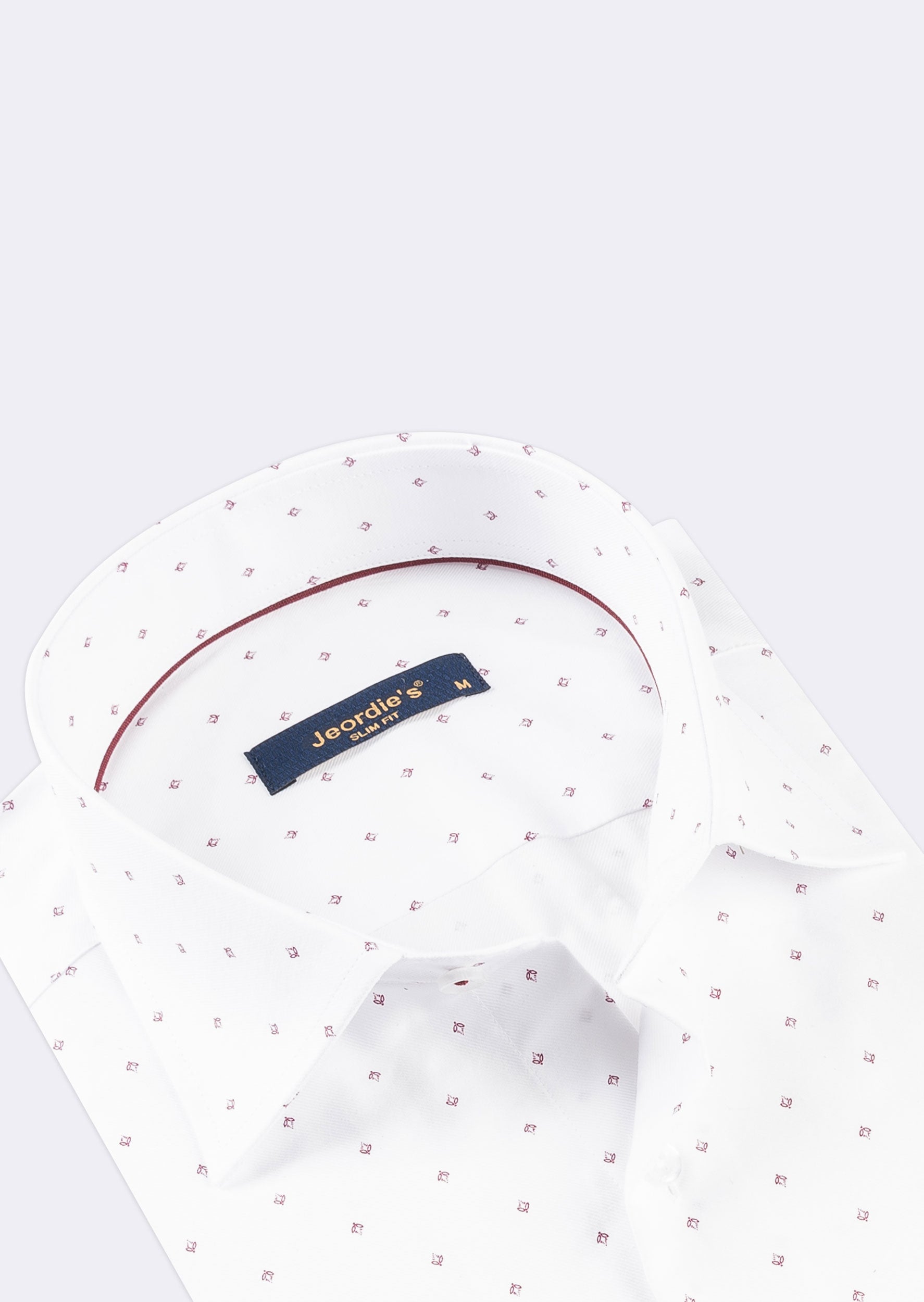 White - Burgundy Short Sleeve Shirt
