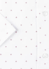White - Burgundy Short Sleeve Shirt