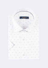 White - Navy Short Sleeve Shirt