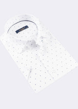White - Navy Short Sleeve Shirt
