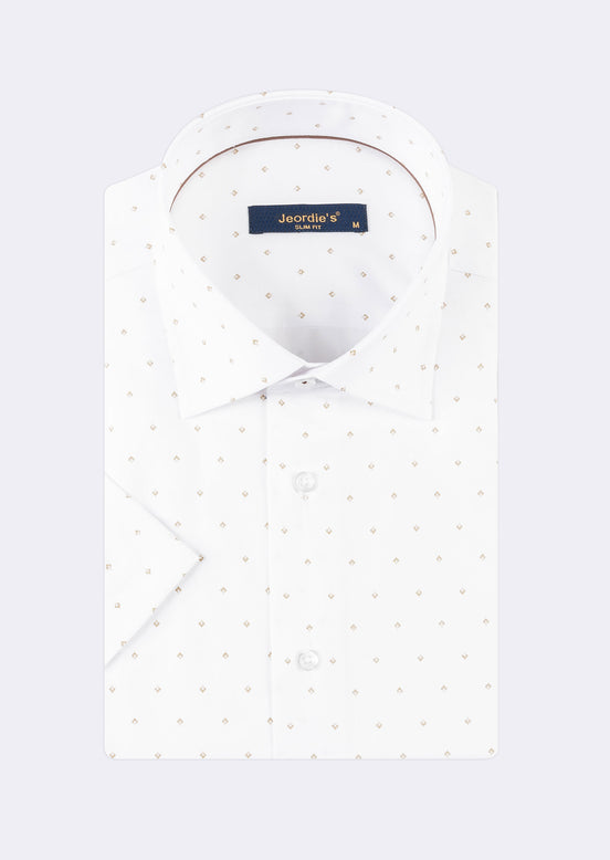 White - Beige Short Sleeve Shirt