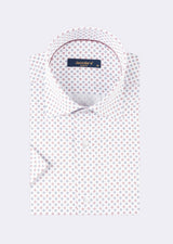 White - Burgundy Short Sleeve Shirt