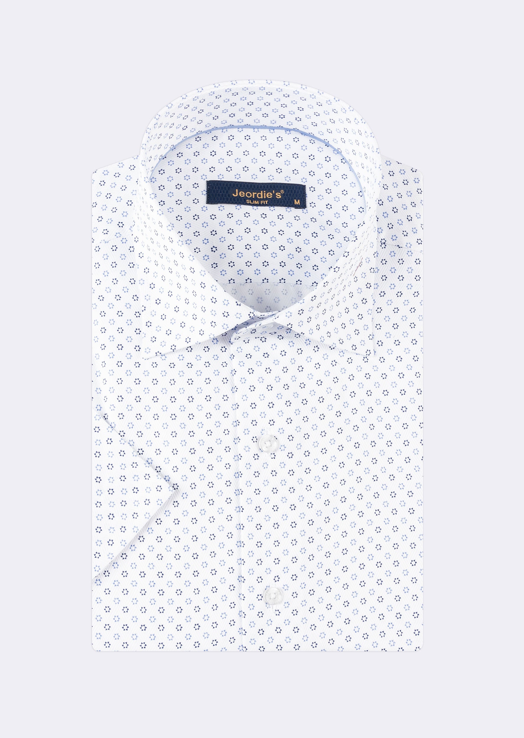White - Navy Short Sleeve Shirt