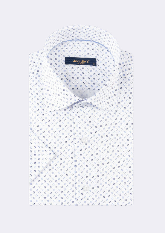 White - Navy Short Sleeve Shirt