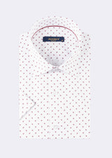 White - Burgundy Short Sleeve Shirt