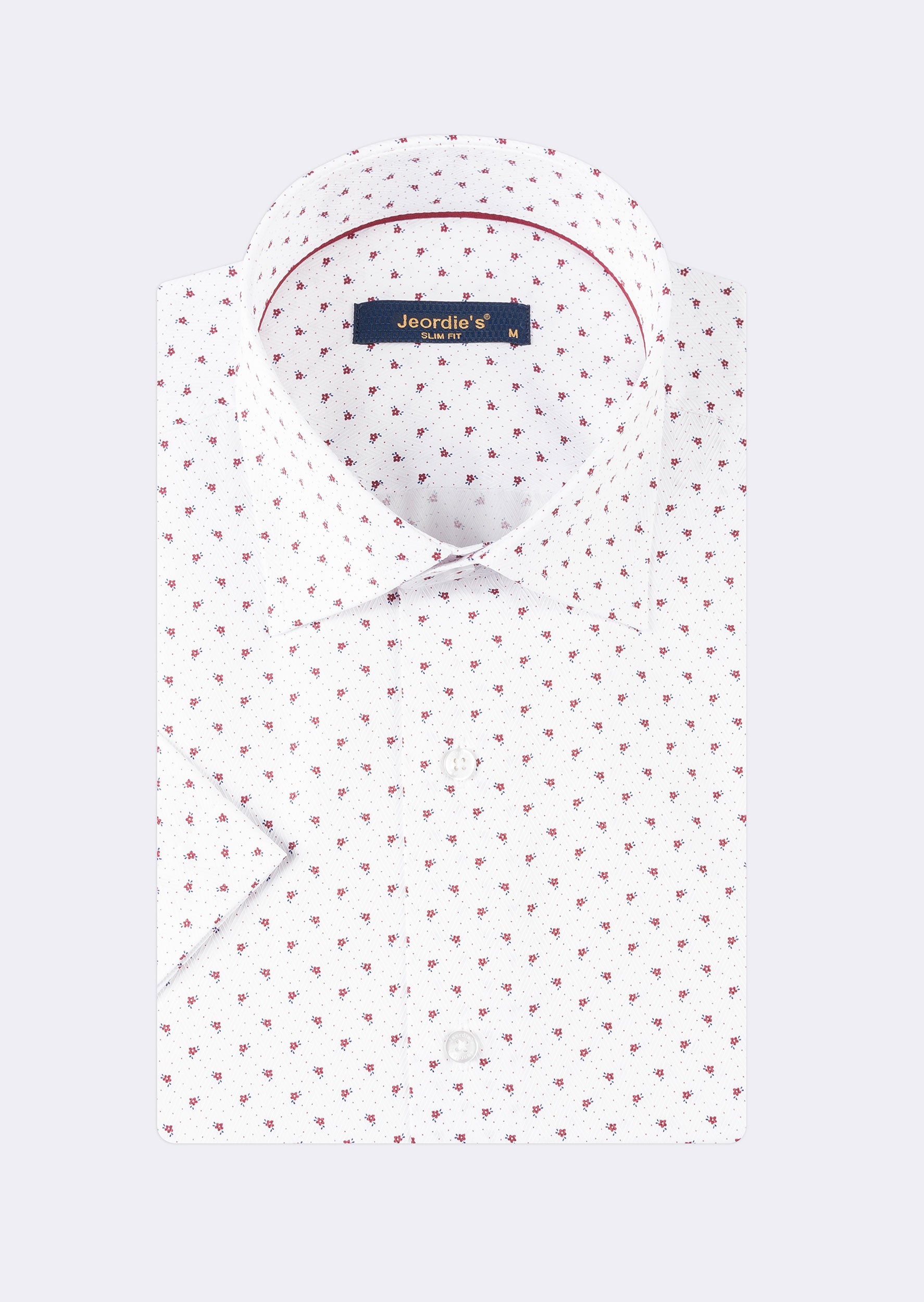 White - Burgundy Short Sleeve Shirt