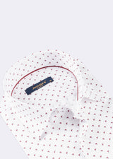 White - Burgundy Short Sleeve Shirt