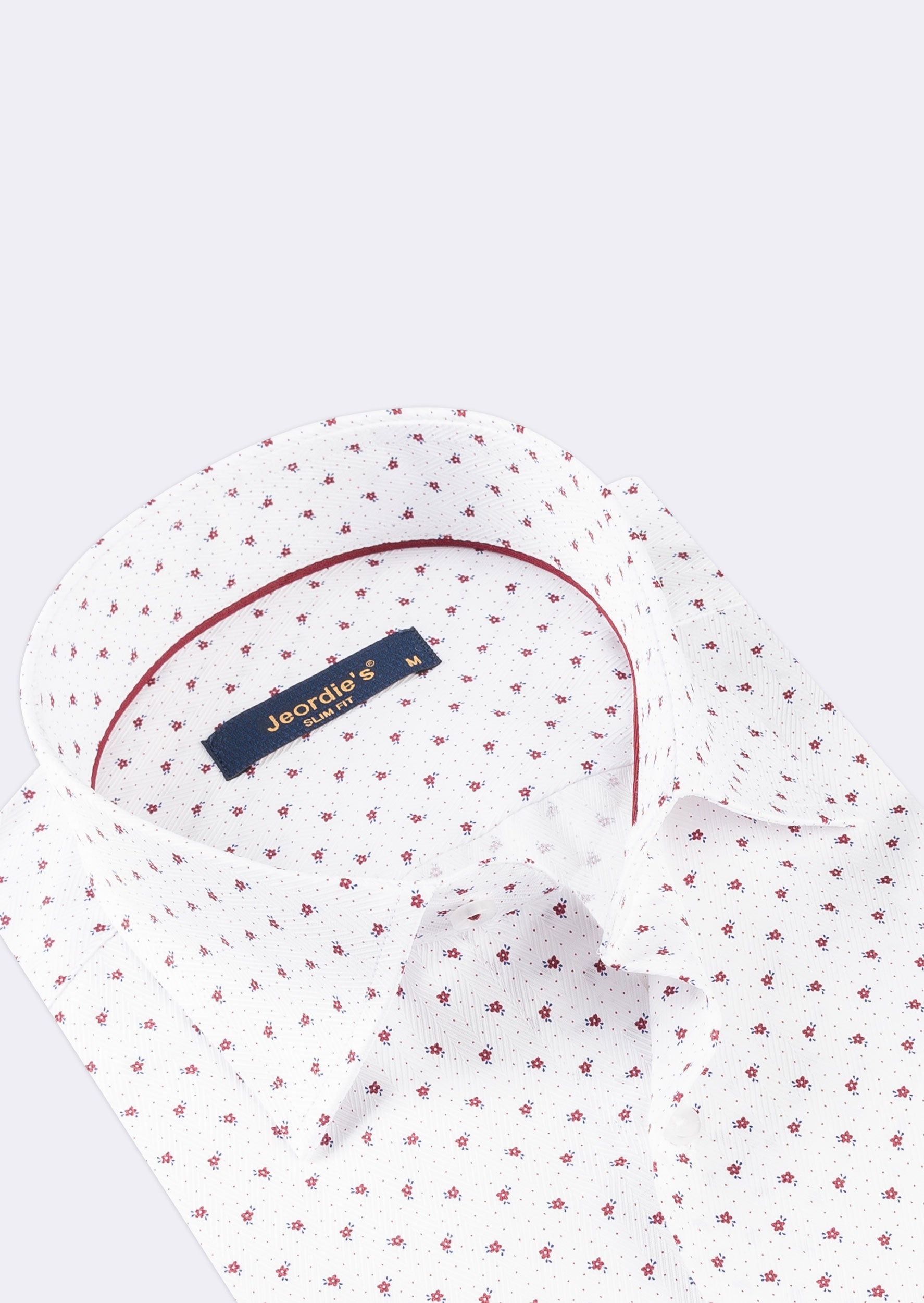 White - Burgundy Short Sleeve Shirt