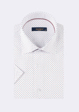 White - Burgundy Short Sleeve Shirt